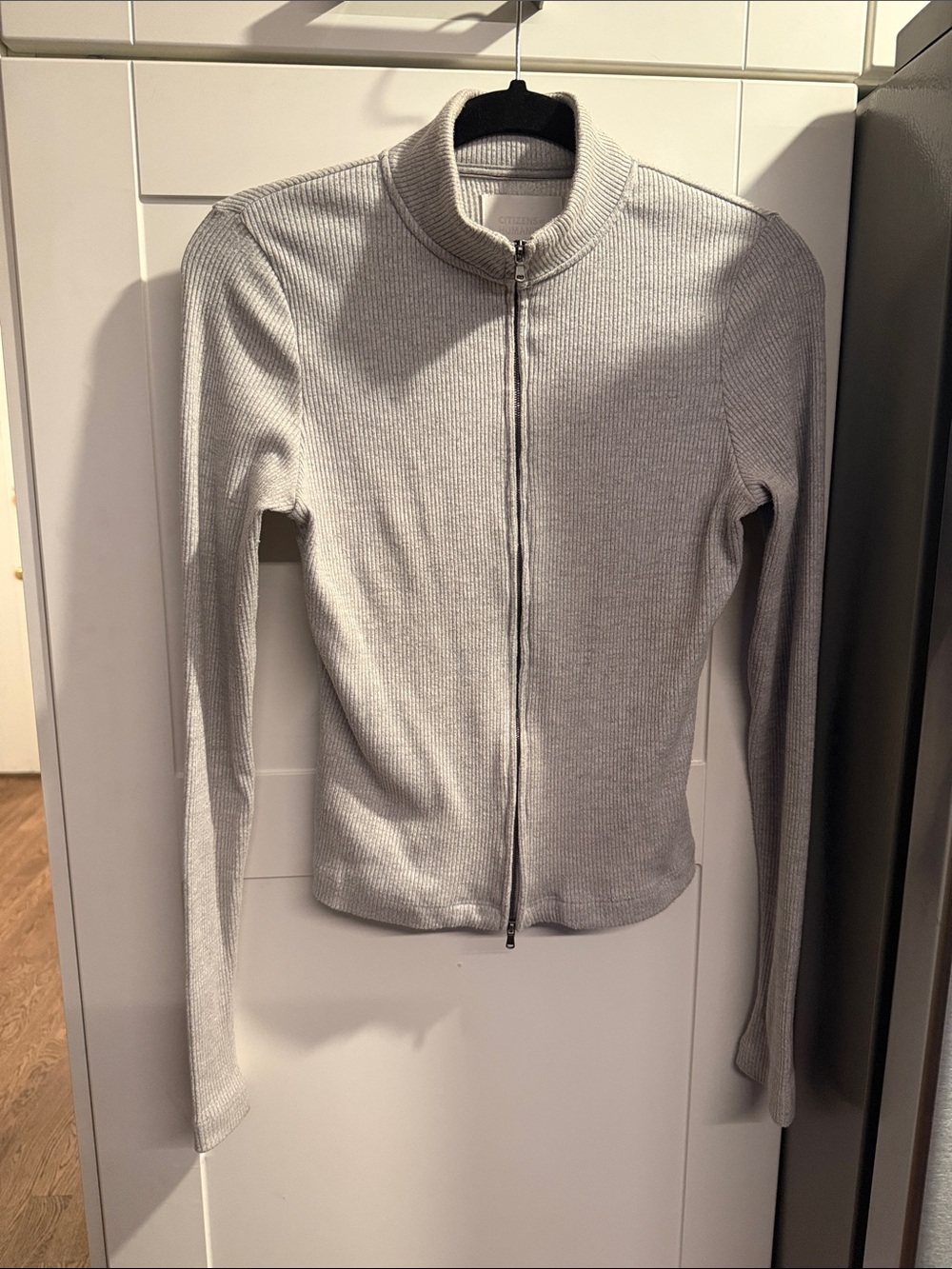 Citizen of Humanity Zip Up Ribbed Sweater Gray Size M | Good Condition